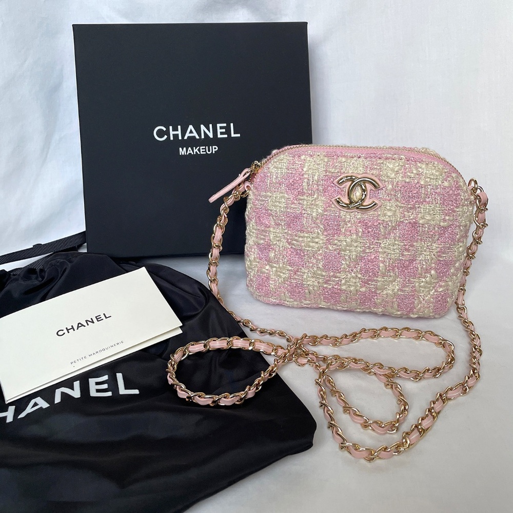 NEW CC Pink Tweed Crossbody Bag